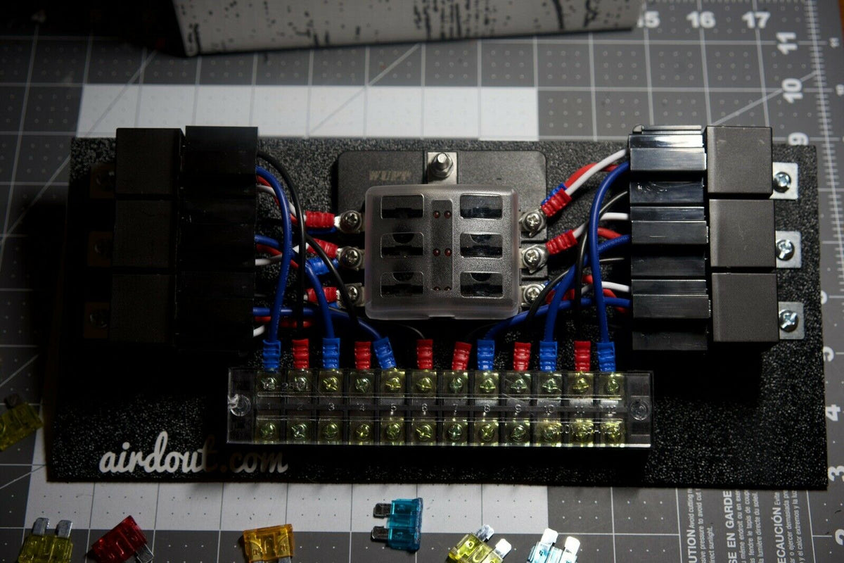 Race Car Fuse/ Relay Panel Block 6 Way Compact Ground Activation